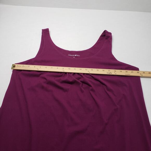 Vintage Fashion Bug Tank Dress Womens 1X Purple Sleeveless Summer Casual Cotton - Picture 4 of 16